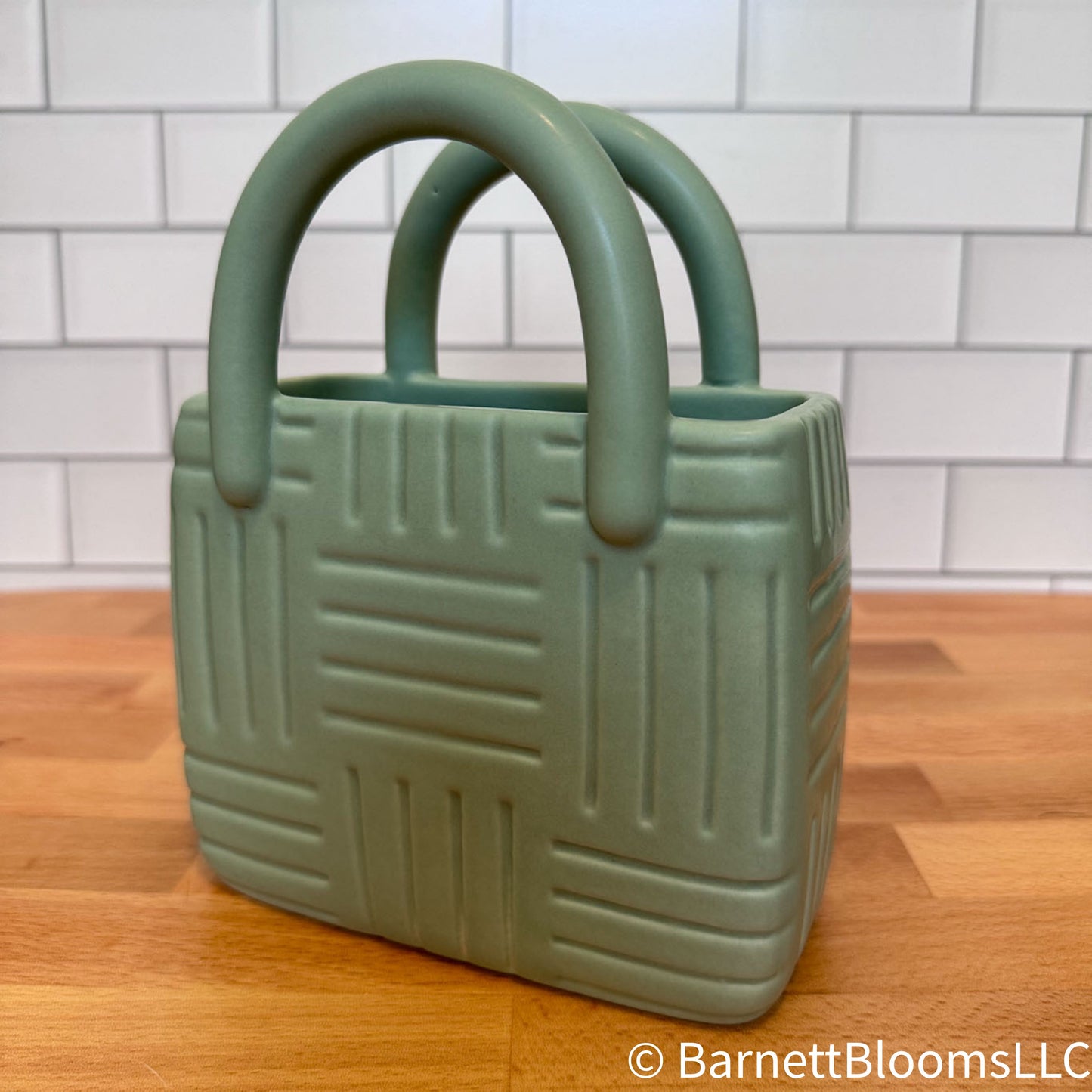 Custom Light Green Handbag Vase